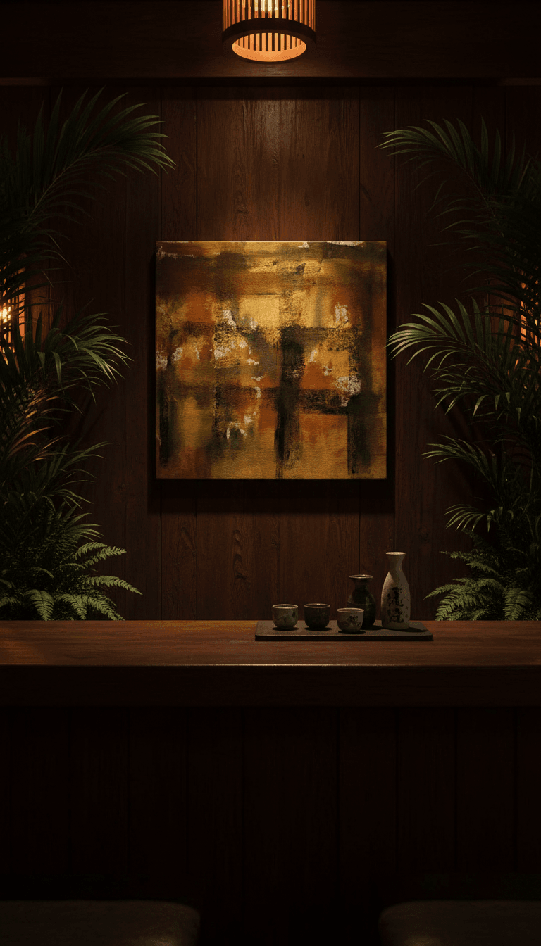 Shifting Ground II in tropical hotel interior